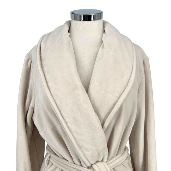 Daydream By Berkshire Home Womens Plush Robe Belted Cream Beige Size Large NWT - Picture 2 of 11